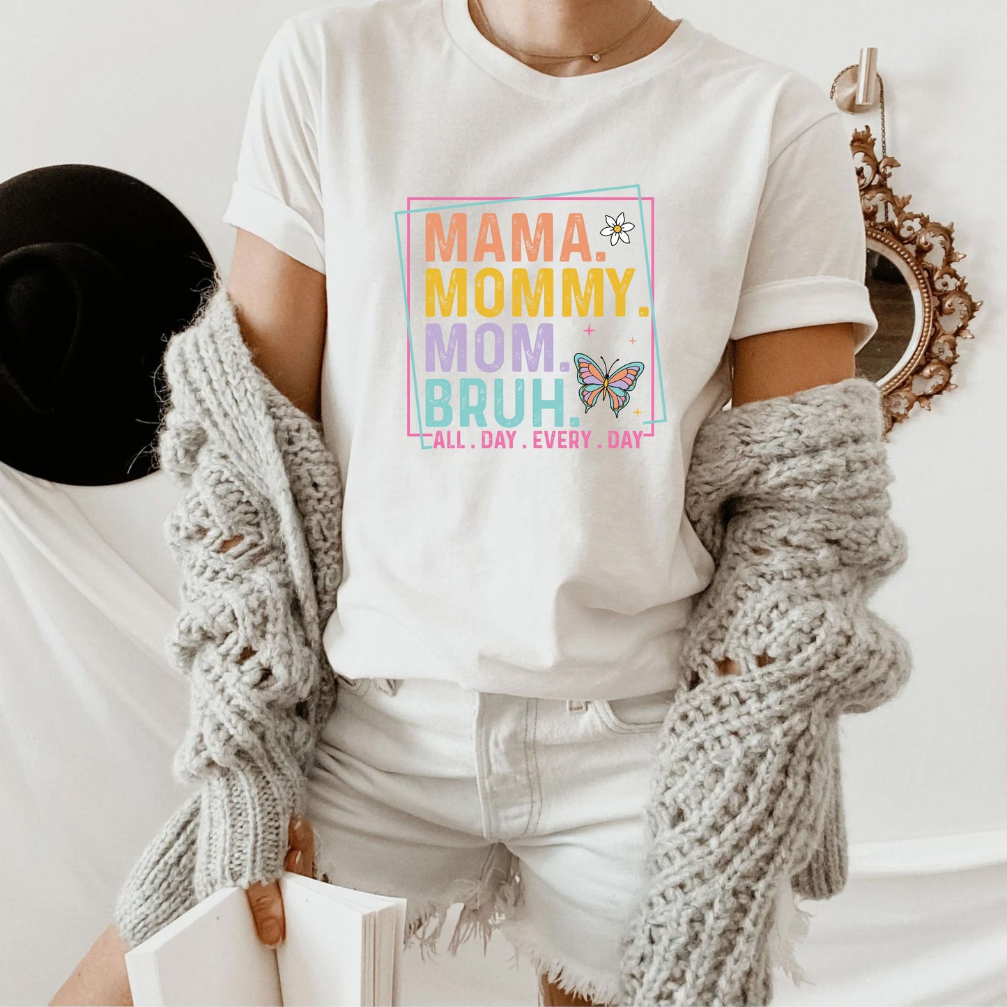 Mama Mommy Mom Bruh T-Shirt – Funny Tired Mom Life Tee, Relatable Motherhood Shirt, Unisex Parent Humor Graphic Top, Gift For Moms US 03