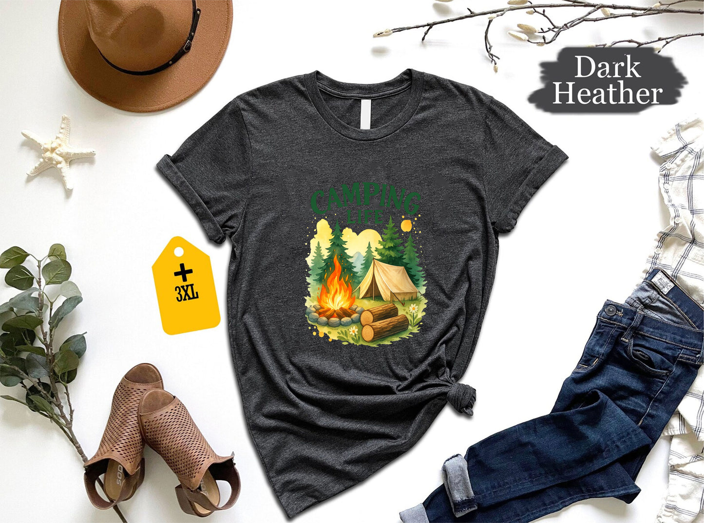 Camping Life T-Shirt – Funny Outdoor Adventure Tee, Camper Lifestyle Shirt, Unisex Hiking Nature Gift, RV Camping Trip Graphic Top