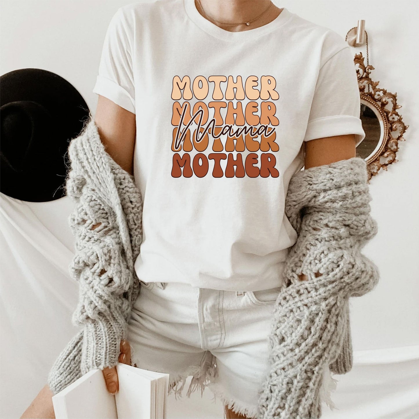 Mother Mama Retro Shirt – Vintage Style Mom Life Tee, Cute 70s Aesthetic Motherhood Top, Gift For Her, Unisex Graphic T-Shirt For Moms US 03