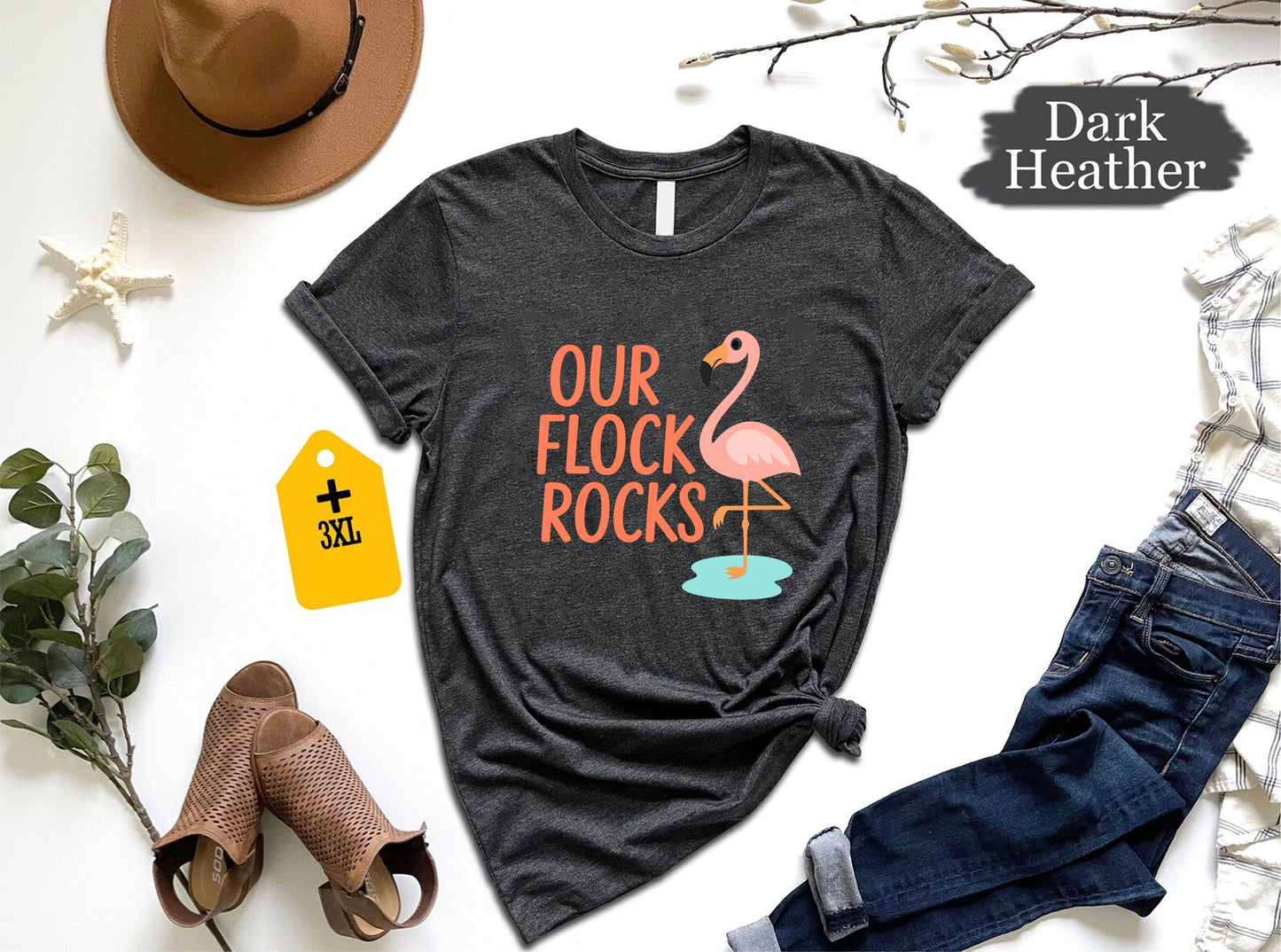 Our Flock Rocks T-Shirt – Funny Teacher Team Shirt, Unisex Staff Appreciation Tee, Grade Level Squad Gift, Group Bird Theme Graphic Top