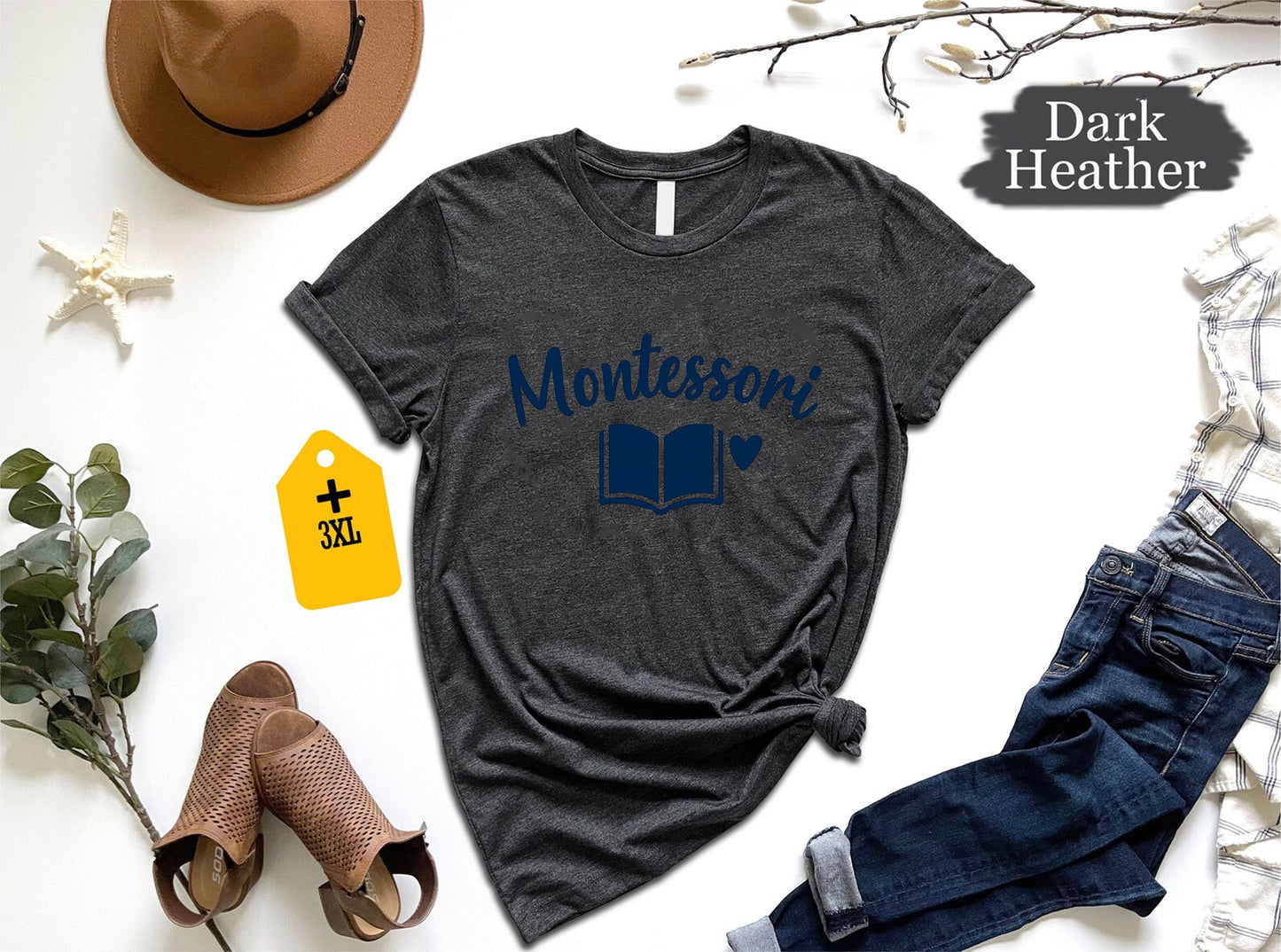 Montessori Teacher Shirt – Cute Unisex Back To School Tee, Montessori Educator Gift Top, Calm Classroom Teacher Life Graphic T-Shirt